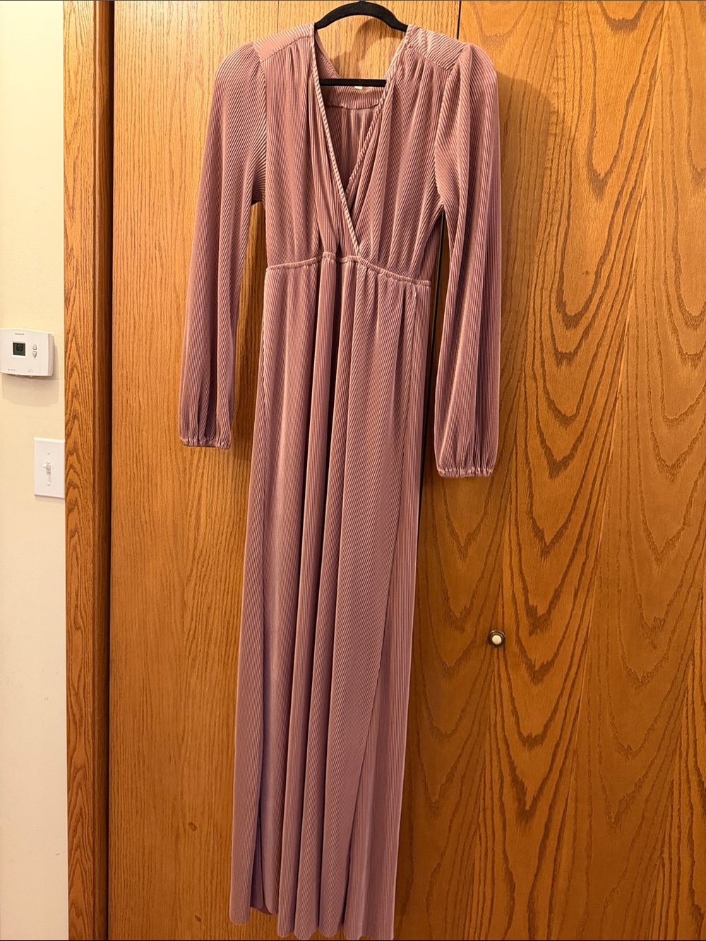 Baltic Born Mauve Long Sleeve V-Neck Maxi Dress
